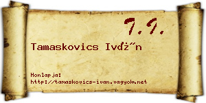 Tamaskovics Iván névjegykártya