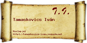 Tamaskovics Iván névjegykártya